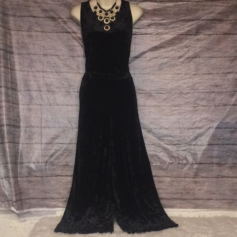 Logo Lavish Black Velour Jumpsuit